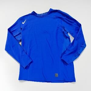 Nike Dri Fit Men’s Long Sleeve Athletic Activewear Blue Running Top Size XL